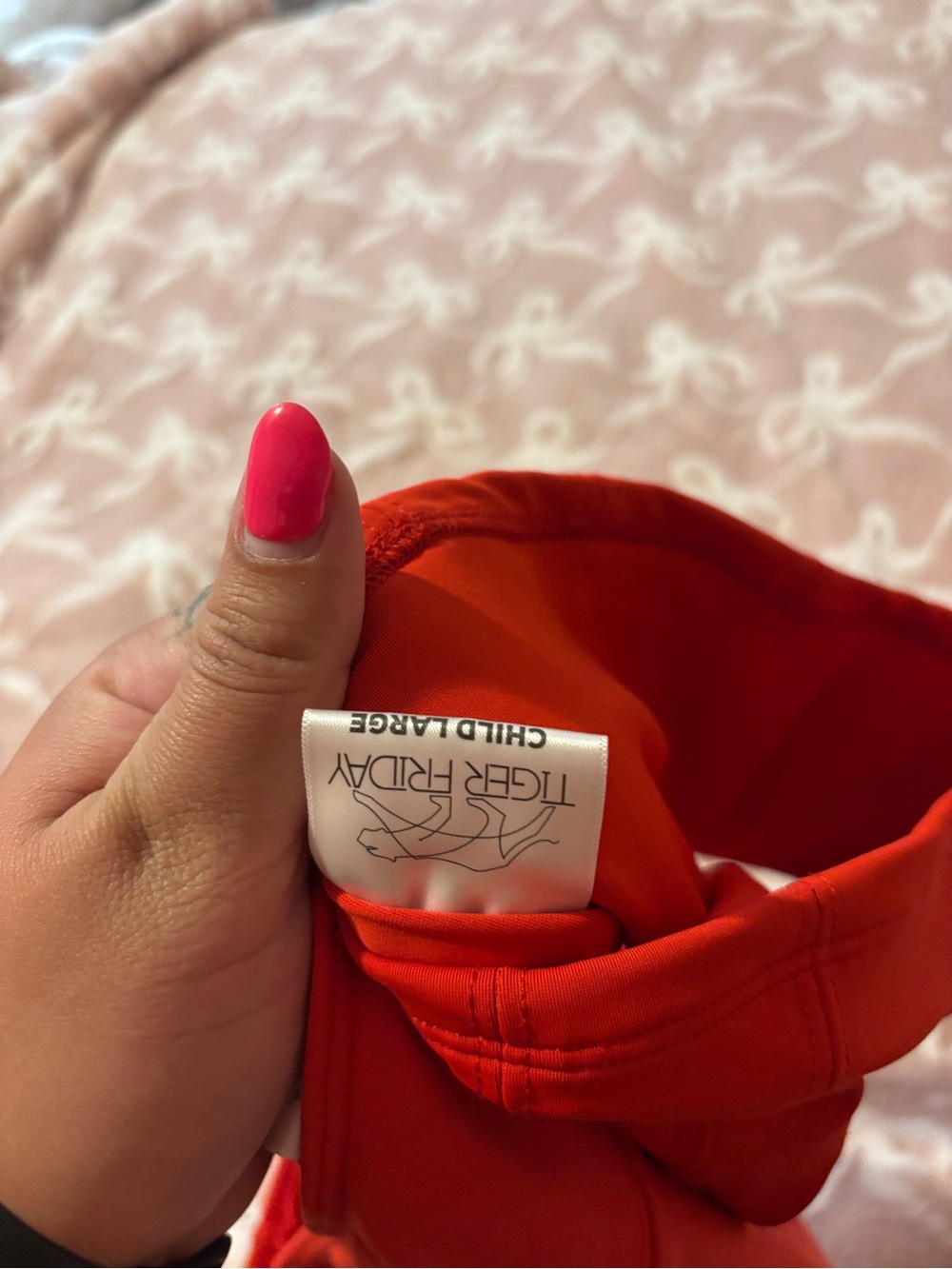 Girls Red Two-Piece Ruffle Set Tiger Friday - Picture 4 of 4